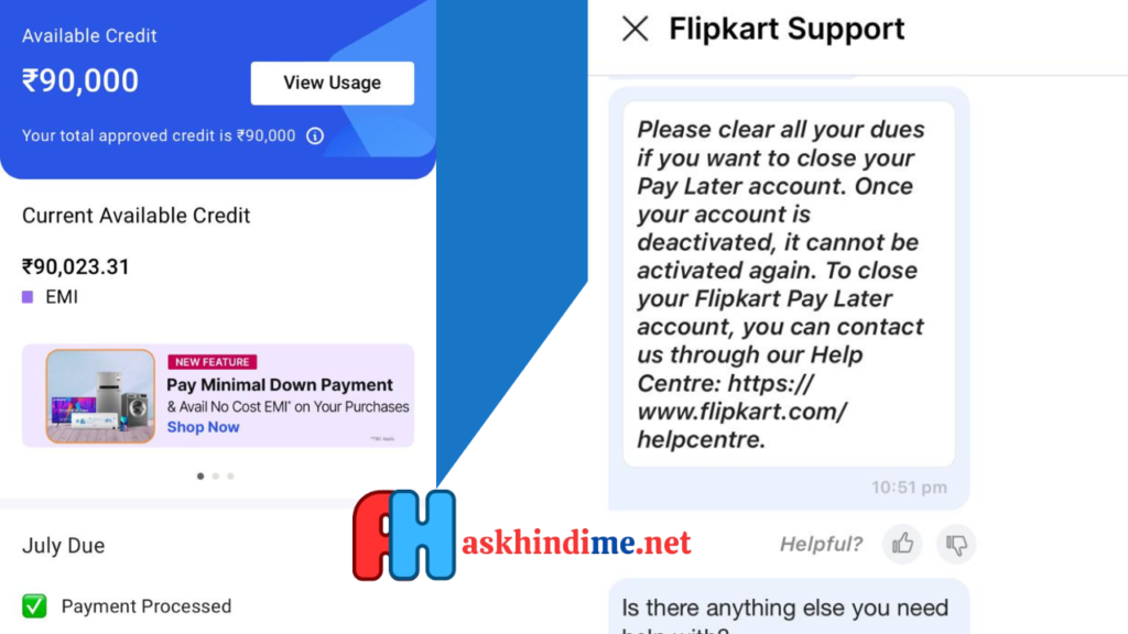 How to Close Flipkart Pay Later Account